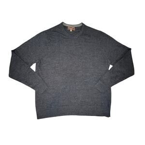 Merona Merino Wool Gray V-Neck Sweater Mens XL